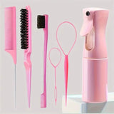 Set de 6 cepillos de peluquería con pulverizador