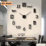 Reloj de pared 3D de números adhesivos 90-120 cm