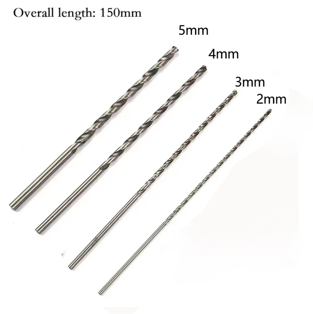 4 brocas HSS extralargas de 150 mm
