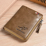 Cartera de piel con tarjetero y cremallera
