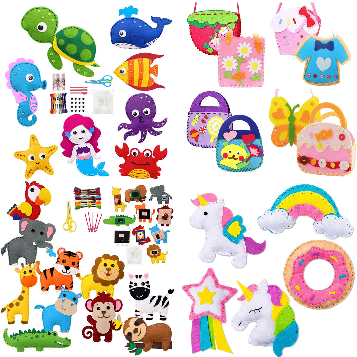 Kit de costura infantil de animales del bosque