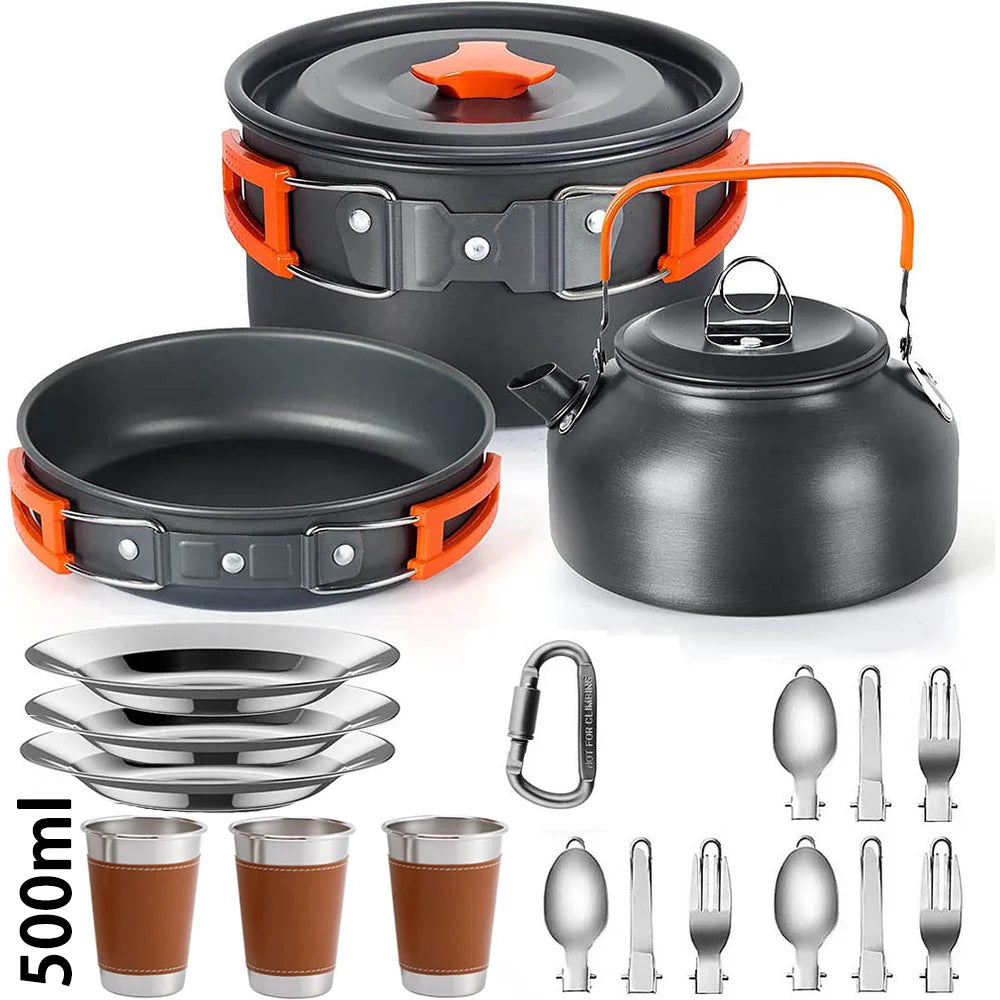 Set de cocina camping antiadherente 2-3 personas con tetera