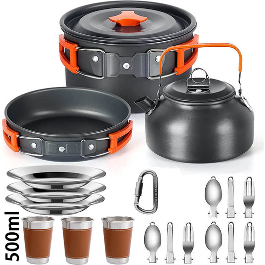 Set de cocina camping antiadherente 2-3 personas con tetera