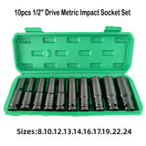 Set de 10 vasos de impacto de 1/2 pulgada