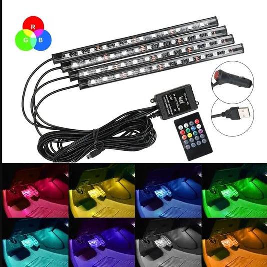 Tira LED RGB de ambiente para el interior del coche