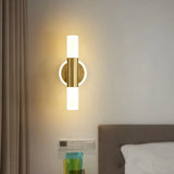 Aplique LED cristal blanco/dorado moderno