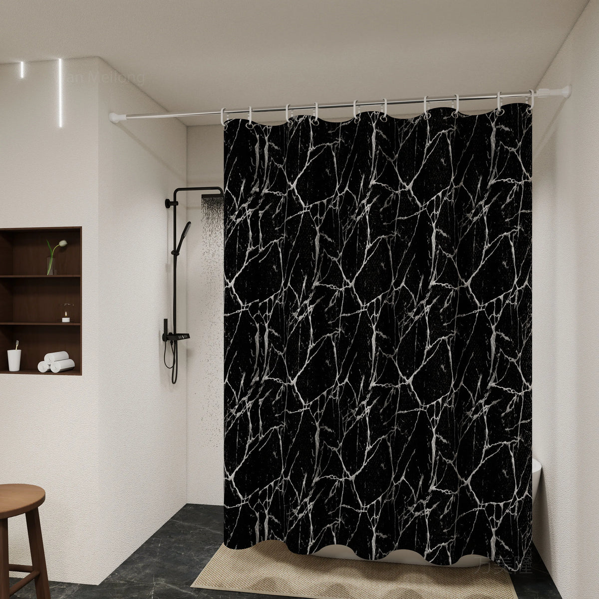 Set de baño de mármol negro