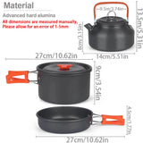 Set de cocina camping antiadherente 2-3 personas con tetera