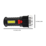 Linterna recargable de alta potencia con luz lateral