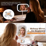 Espejo de maquillaje con luz de 3 tonos